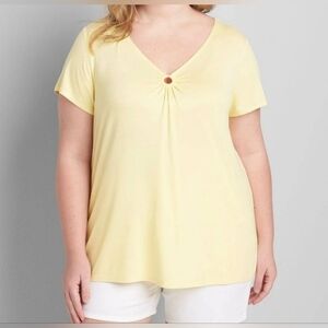 NWT Lane Bryant Yellow O-Ring Top size 22/24